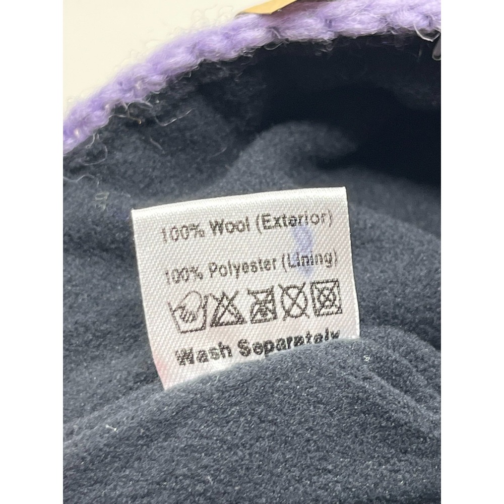 NWT Cheveaux Woolen Beanie Hat‎ Hand Made in Nepal Lined Purple - Picture 4 of 6